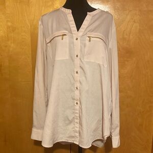 Calvin Klein Large Light Pink Button-Down Blouse